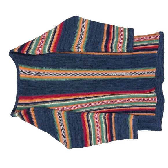 Ralph Lauren Chaps Pullover Sweater Stripe Serape Southwestern Linen Blend PS - Picture 6 of 7